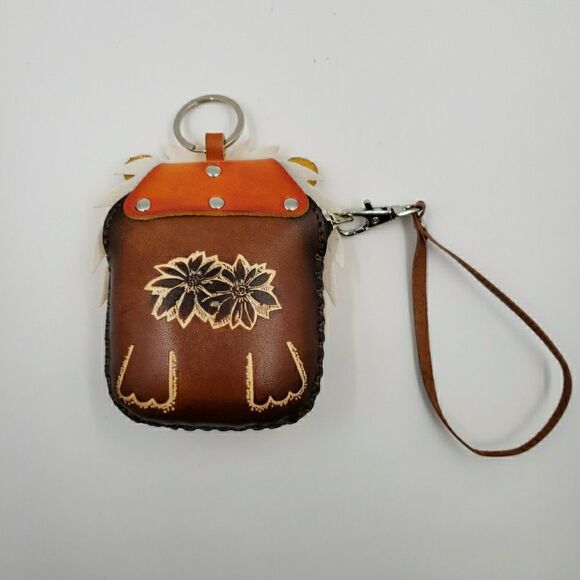 Lion Cat Gift Wristlet Wallet Card Holder Keychain Quirky Handmade Unique Boho - Picture 3 of 16